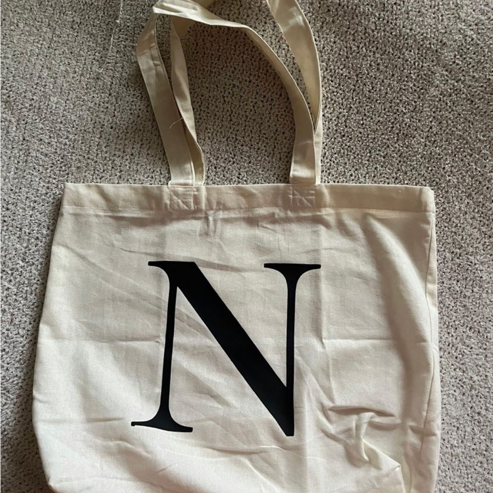 custom canvas letter tote bag
